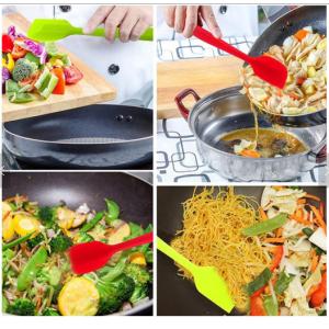 4 Pieces Set Silicone Mold Tools Non Stick Rubber Spatulas With Stainless Steel