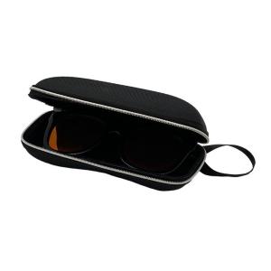 Black Customizable EVA Glasses Case , Hard Zippered Sunglass Case