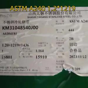 ASTM A480M AISI 444 EN10088-2(1.4521) Ferritic  Stainless Steel Sheet 1.2*1219 For Corrosion Resistance