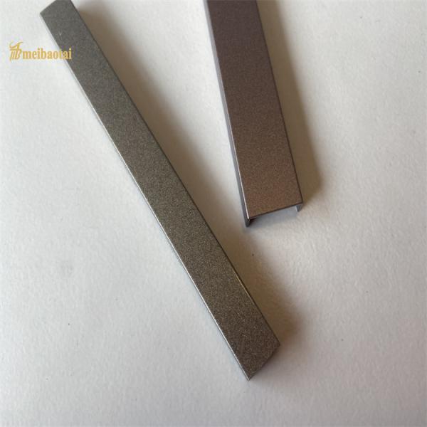 Sandblasted Stainless Steel Tile Trim Metal U Profiles 0.75mm Thickness