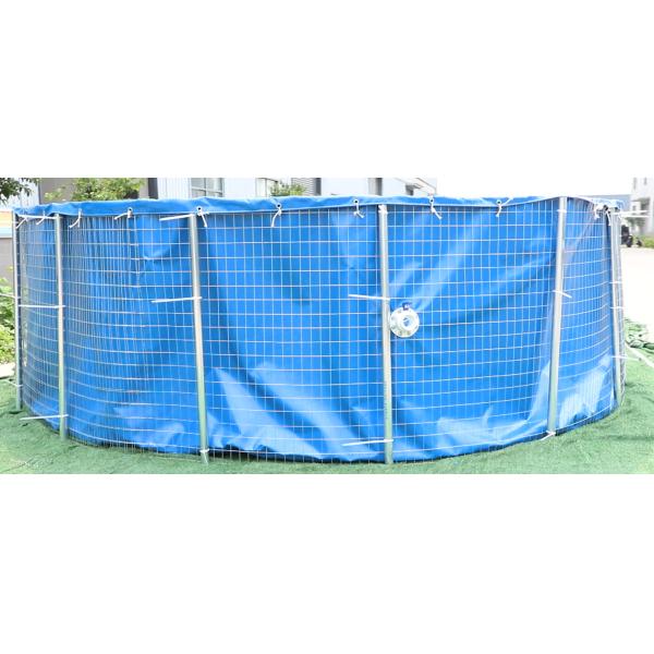 Quality 40000L 0.9mm PVC Tarpaulin Fish Pond With Steel Mesh 6Mx1.4M Collapsible Fish Tank wholesale