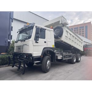 China SINOTRUK 371HP   6 × 6  RHD HOWO Dump Truck  White 19-20CBM  Front Lifting Fully driven, with tarpaulin, Popular Model in Guyana on sale
