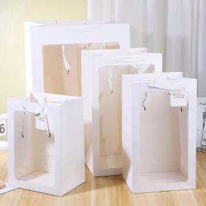 China Valentine'S Day Gift Thickened Gift Bag Transparent Handbag Bouquet Packaging Bag on sale