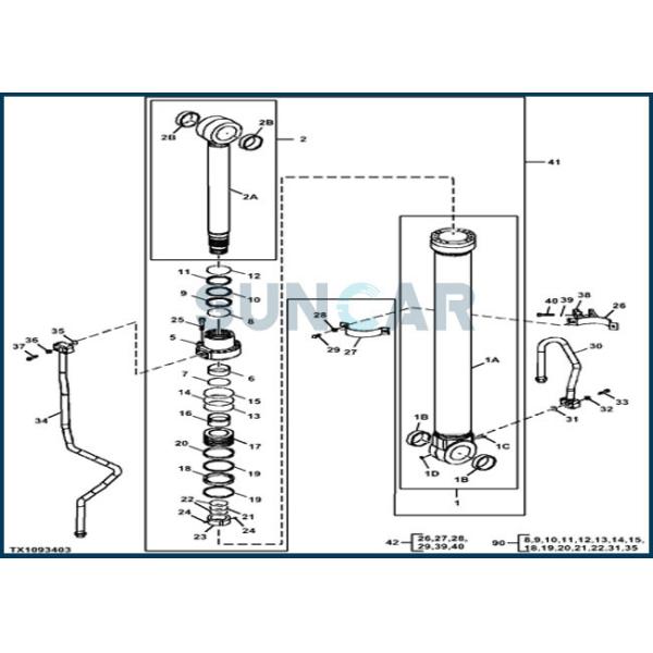 Quality FYA00010734 Boom Cylinder Seal Kit for DEERE 2954D 290GLC 270DLC wholesale