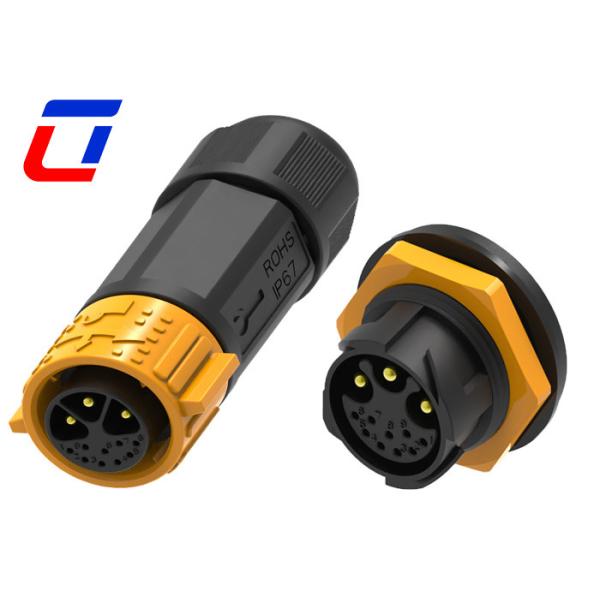 Quality 30A 3 Phase Power Connector Waterproof 9 Phase Signal Female PCB Panel Push Locking wholesale