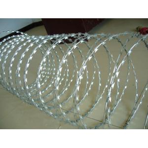Cheap Electro Galvanized Concertina Razor Barbed Wire Razor Tape 12 Gauge in Stock Cheap in Africa for sale