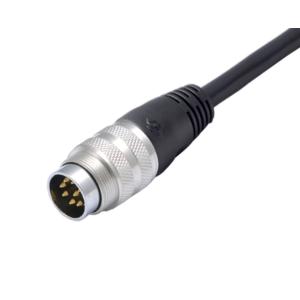 IP67 IP68 Watertight Cable Black Waterproof 8 Pin Round Connector