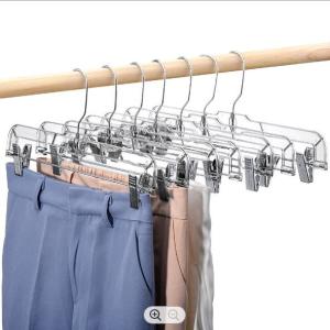 China 1cm Thick Plastic Hangers , Clips White Plastic Pant Hangers on sale