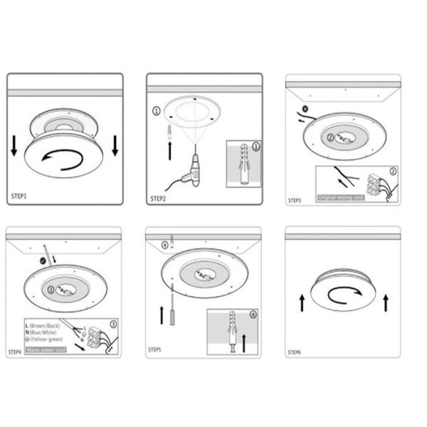 Flat Panel Ceiling Mounted LED Lights 12W-24W PVC MS PMMA Cover Decorative