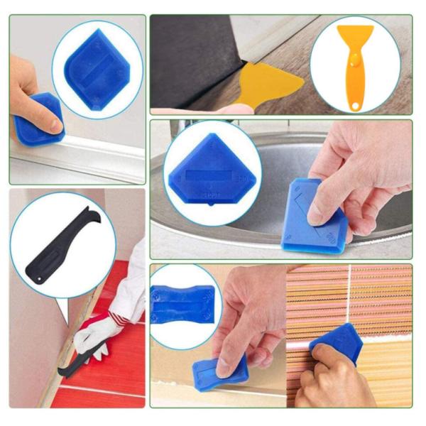 Stainless Steel head 3 in 1 Caulking Tools Sealant Caulk Nozzle Applicator 26PCS Caulking Finisher Tool Kit