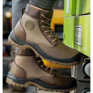 PU Injection Men's Work Boots With Kevlar Midsole And Microfiber Leather Design