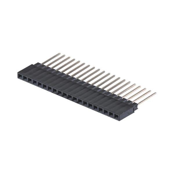 Single Row 180 Degree 40P Female Header Connector 2.54mm Pitch 8.5mm Height