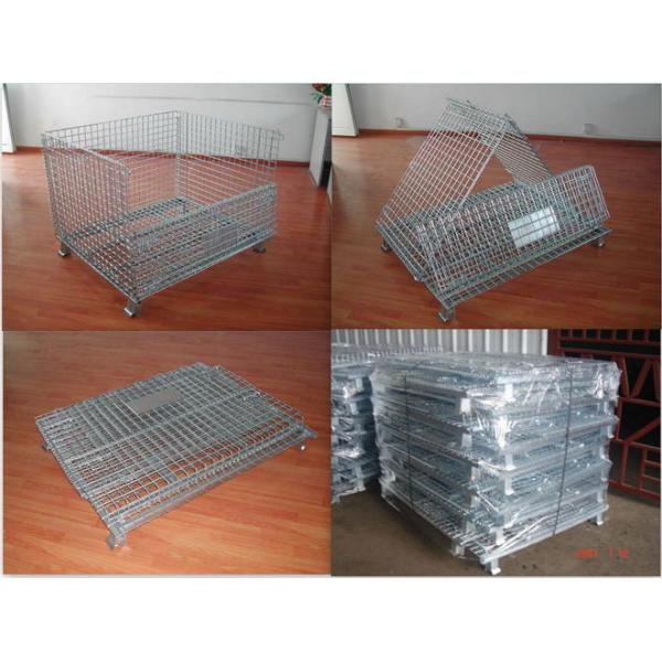 Stackable Pallet Rack Wire Decking Foldable Warehouse Storage Fit For Wheel