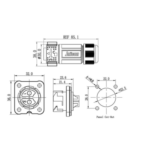 Jnicon 5G Base Station 50A High Current Waterproof Connector