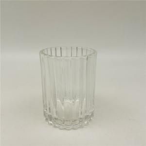 Home Decoration Glass Bathroom Accessories Set With Vertical Stripe