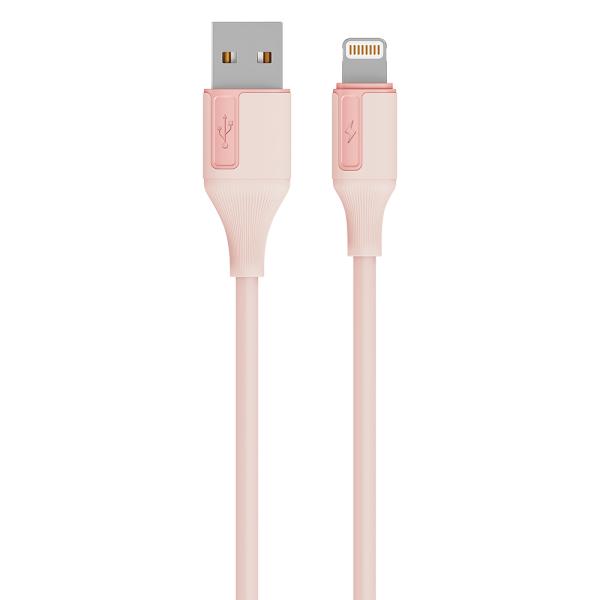 USBA-C/A-M/A-L 2A Charge and Data Transfer Cable with Colorful Silicone Series and Aluminum Connector in Blue White Green and Pink