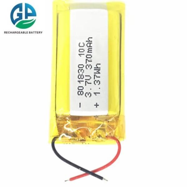 3.7V Li Polymer Battery Power Bank Long Cycle KC Approved 801830 370mah Battery