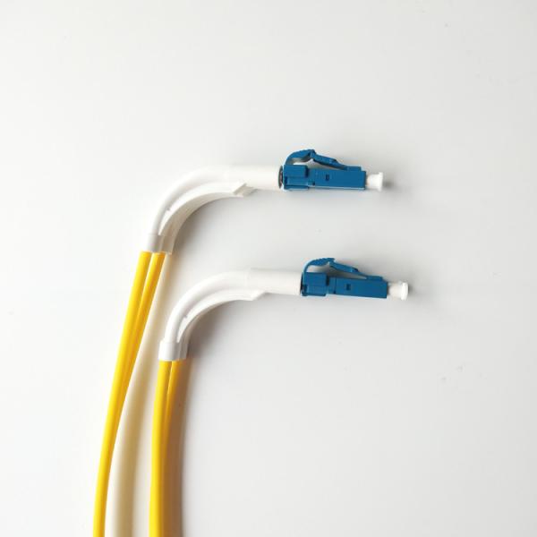 Singlemode Duplex LC LC Fiber Optic Patch Cable 90 Degree Angled Boot OD 2.0-3