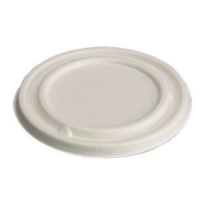 China Environmental Disposable Compostable Sugarcane Bagasse Cup Lid For Takeaway Cup 16 Oz on sale
