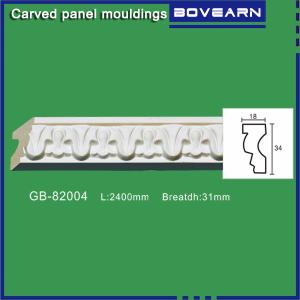 Polyurethane Carved Panel Mouldings/small Chair rails/ 25mm white primed color