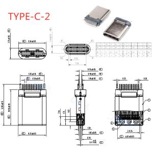 24P USB 3.1 Type C Receptacle 24-pin Fast Charging Port Female Socket Jack PCB