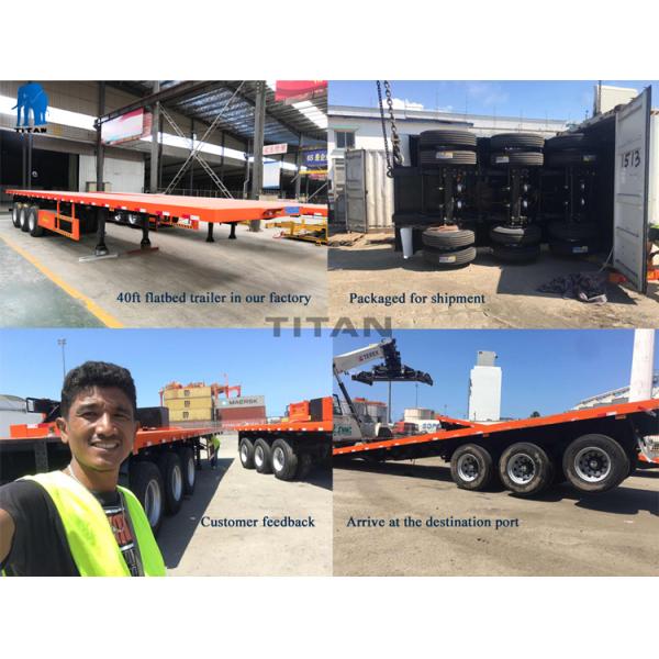 TITAN 40 Ft 3 Axle Container Transport Flatbed Truck Trailer Semi Trailer for Sale in Tanzania