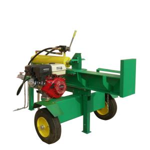 Diesel Power Vertical Log Splitter Feeding Forest 45 Ton Wood Splitter