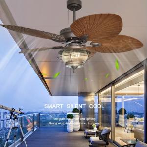 52 Inches Waterproof Ceiling Fan With Light 5 ABS Blades Weather Proof Ceiling