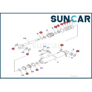 China Komatsu Boom Cylinder Service Kit 707-98-24880 7079824880 For PC30R-8  Boom Cylinder Sealing Kit on sale
