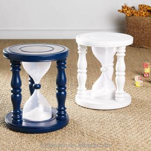 Cheap 24 Hours Sand Clock Hourglass Sand Timer For Kid Wooden Stool for sale