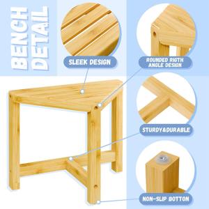 Small Bamboo Shower Step Stool for Corner Shaving Legs Customized Designs CE