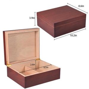 Cheap Large Capacity Custom Wooden Cigar Box High Gloss Cigar Humidor With Humidifier for sale