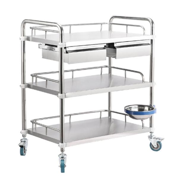 RK Bakeware China Medical Hospital Dressing Stainless Steel Trolley Surgical Trolley with Drawers