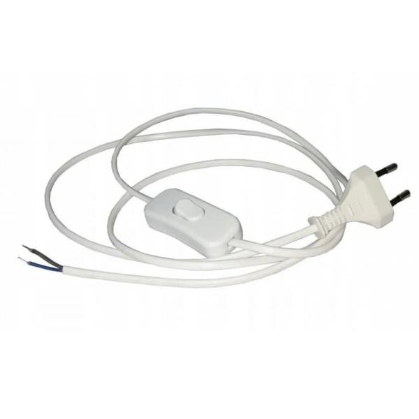 2.5A Rated Current White Kettle Plug Power Cord with Oxygen Free Bared Stranded