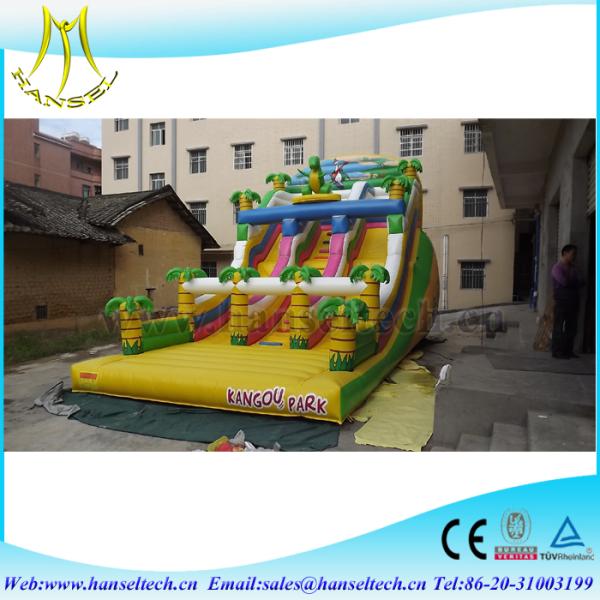 Hansel attractive kids amusement park games inflatable climbing wall with slide