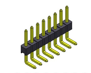 Quality Pin Header Connector 2.54mm Single Row R/A TYPE 1*2PIN To 1*40PIN H=2.54MM wholesale