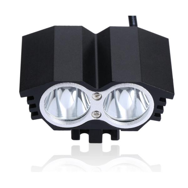 Super Bright Rechargeable 2 CREE T6 2000 Lms LED Front Bike Light with Headlamp