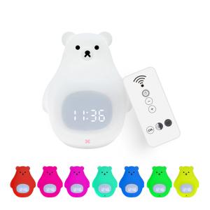 Cheap Soft Silicone Bear Led Night Lamp Touch Sensing Sleeping Lights With Timing &amp; Alarm Clock Function for sale