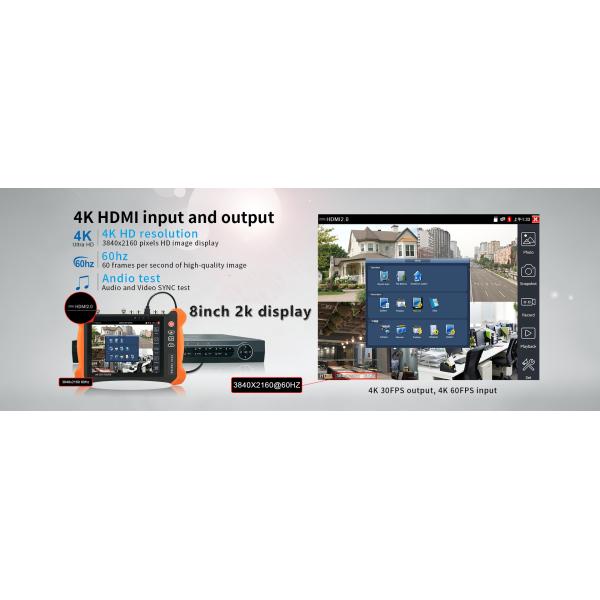 8" 4K Coaxial IP Analog PTZ Camera 7000mAh IPC Test Monitor