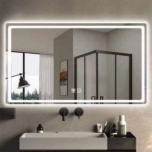 Square Wall Mounted LED Bathroom Mirror with Lights 3000-6000K Dimming Anti-Fog