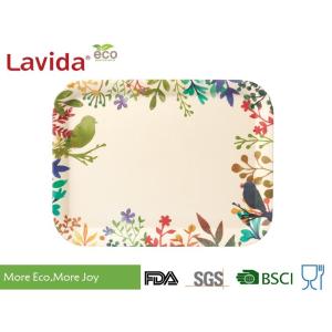 FDA Pass Hand drawn watercolored flowers birds Disposable Eco-friendly Bamboo