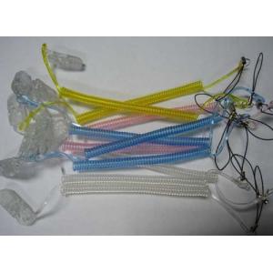 Custom OEM Simple Stretchable Platic Coil Key Ring w/Rectangle Connector Ring