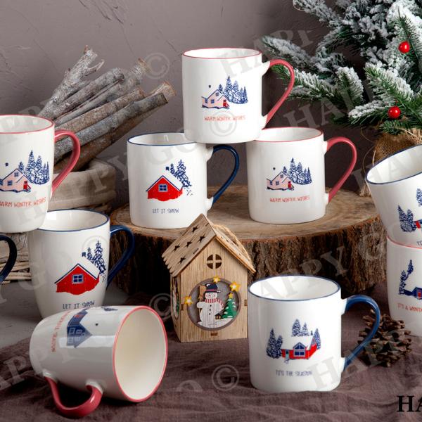Quality Christmas Ceramic Holiday Mugs Romantic With Customized Craft wholesale