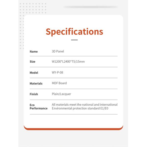 Customized 3D Decorative Wall Panels , Office Decor Art 3D MDF Panel