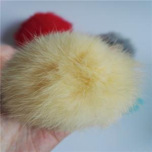 Red plush rex rabbit fur ball keychain / animal pom pon / pom poms fur bag charm