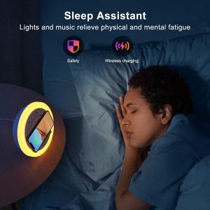 10W Multicolor Wireless Charging Night Light With Bluetooth Speaker