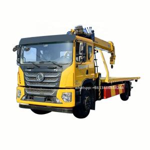 Cheap 4 * 2 Huashen 8-10 Tons Road Rescue Trailer With 8 Tons Crane Tow Truck With Crane for sale