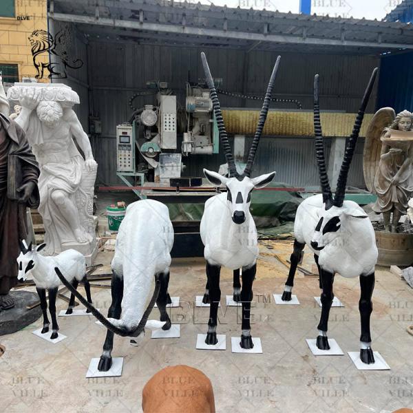 Bronze Arabian Oryx Sculpture Life Size Casting Large Animals Metal Statue