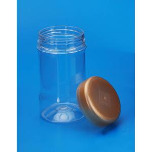Cheap PET Plastic Storage Canisters Cylinder Shape With Colorful Screw Lid for sale