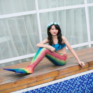 Colorful Unicorn Mermaid Tails For Swimming With Flower Monofin Fade - Resistant